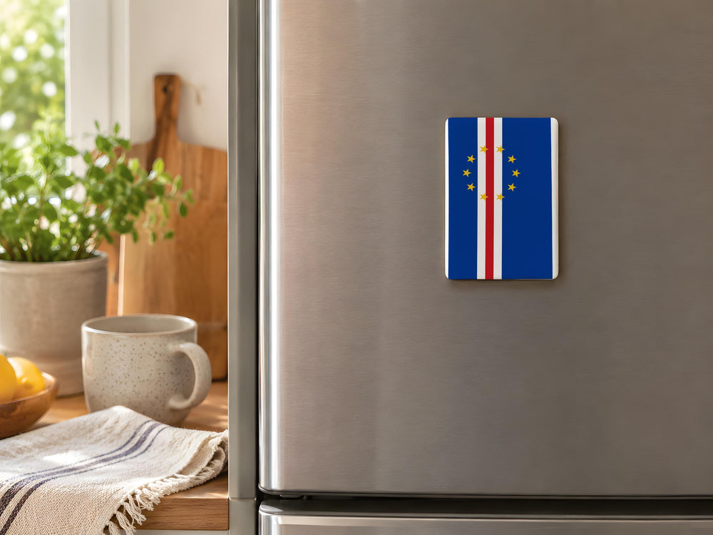 Cabo Verde Flag Fridge Magnet, Cape Verde Islands Flag Magnet, Cabo Verde Souvenir Magnet, Travel Gift Magnet