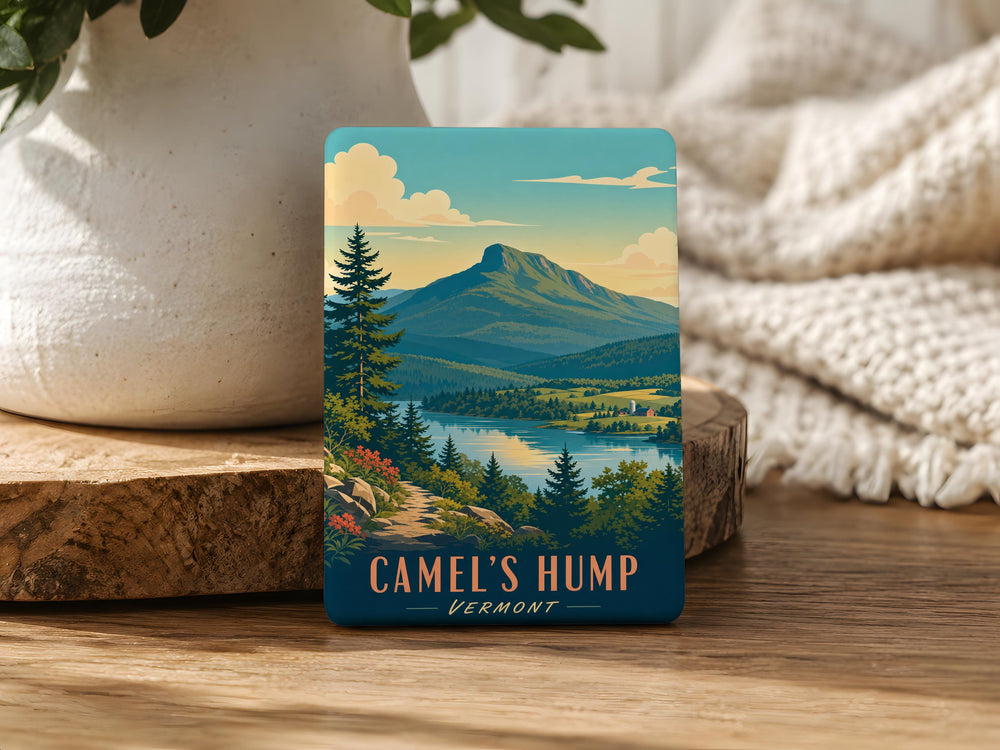 Camels Hump Fridge Magnet, Vermont Mountain Peak Souvenir Magnet, Hiking Nature Outdoor Travel Keepsake Gift