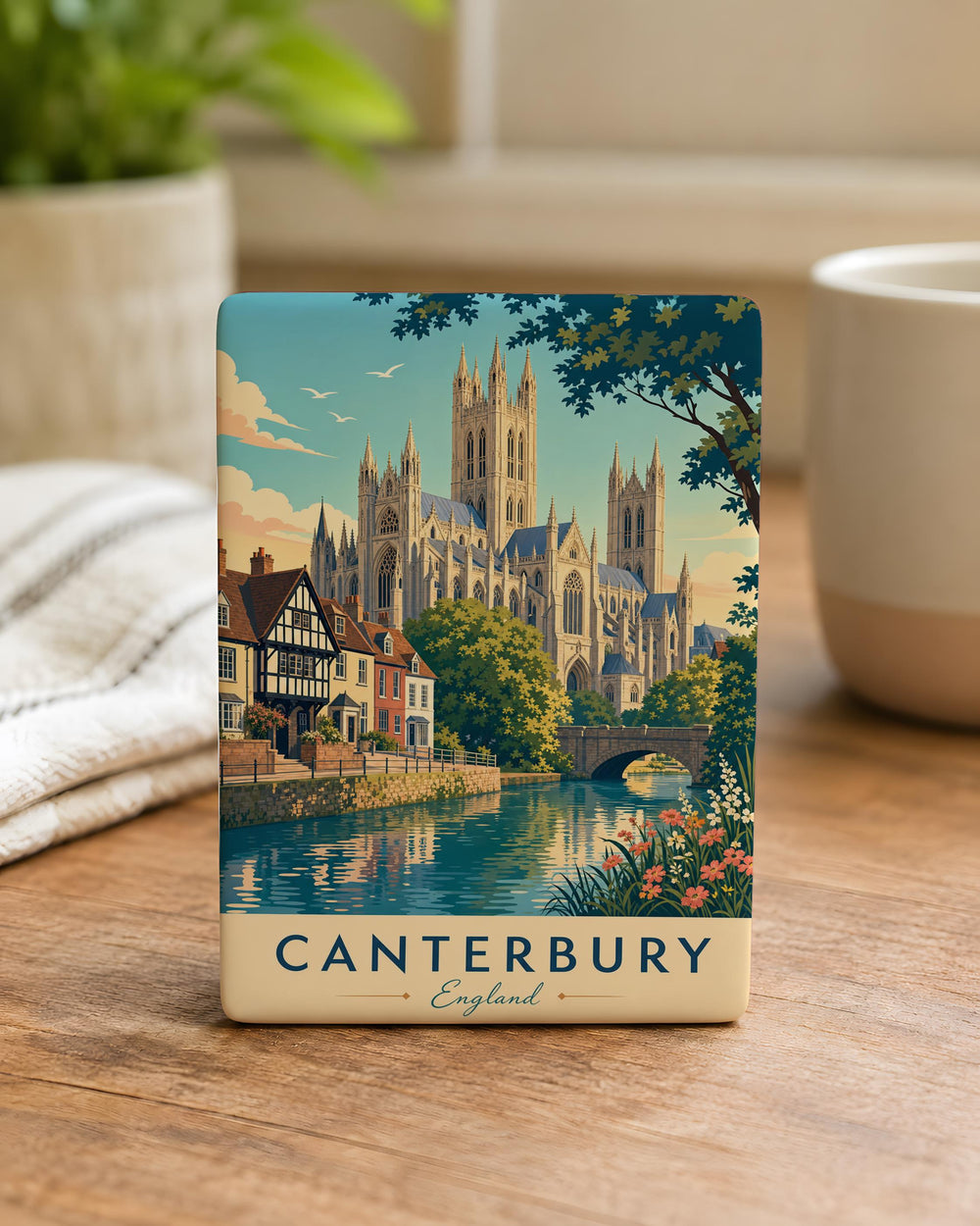 Canterbury Cathedral Fridge Magnet, England Landmark Souvenir Magnet, Historic Cathedral Travel Gift