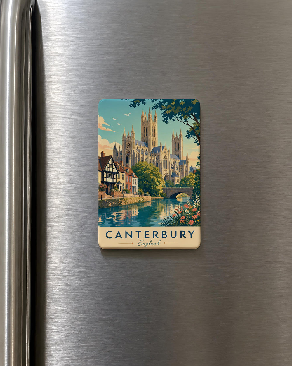 Canterbury Cathedral Fridge Magnet, England Landmark Souvenir Magnet, Historic Cathedral Travel Gift