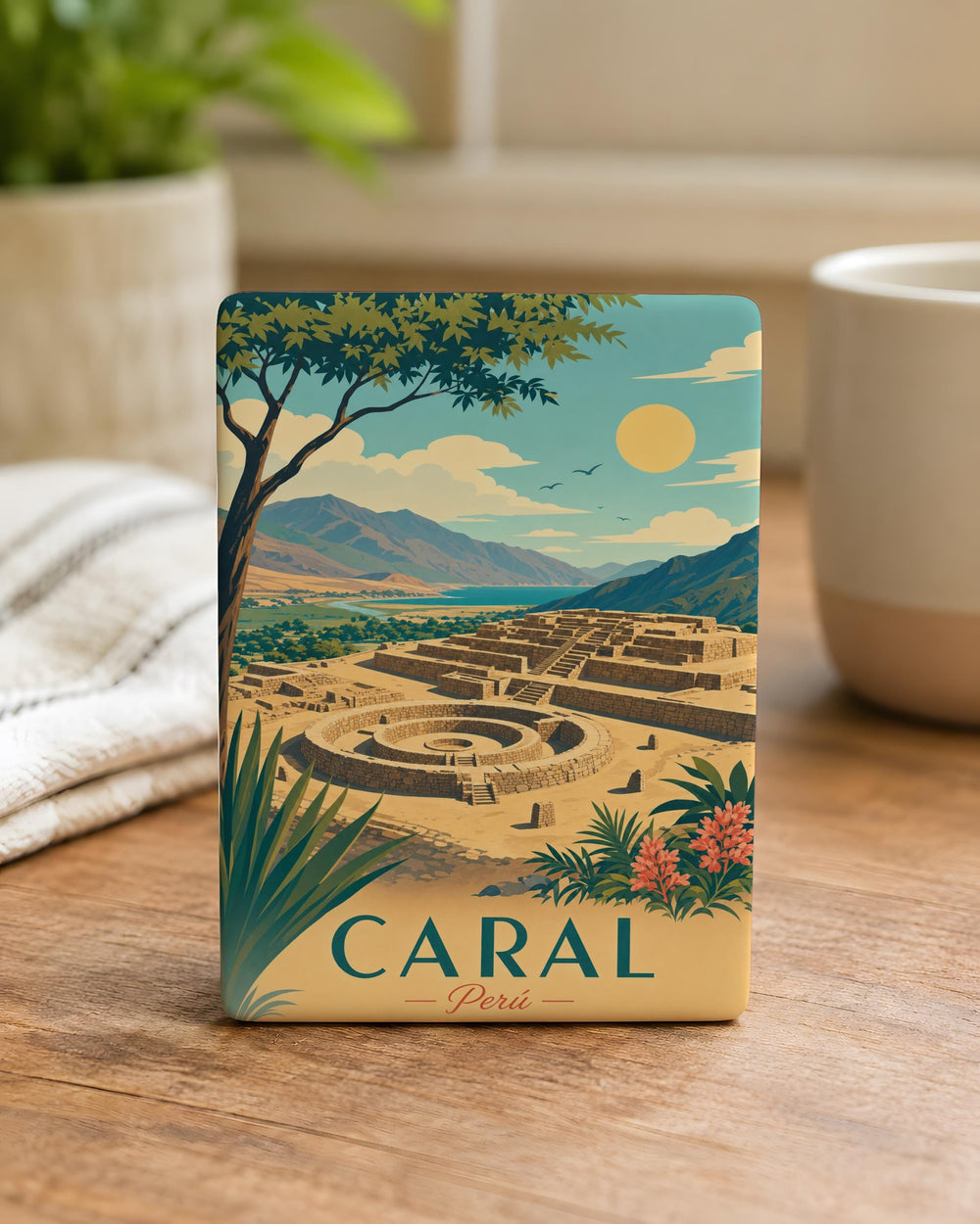 Caral Magnet Fridge Magnet, Ancient Peru Sacred City Ruins Souvenir, Archaeology History Travel Gift