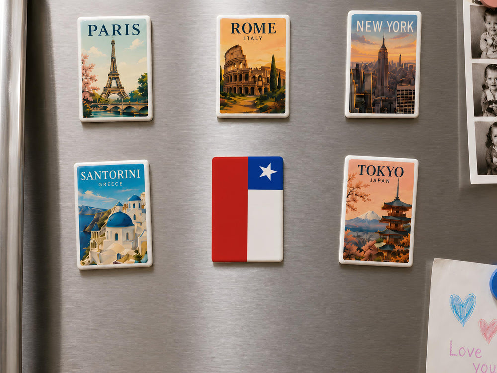 Chile Flag Fridge Magnet, Chilean National Flag Magnet, Chile Souvenir Magnet, Chile Patriotic Gift, South America Flag Magnet