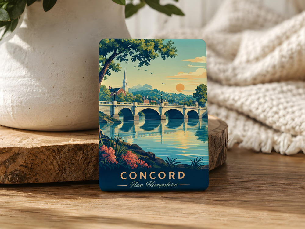 Concord Bridge Fridge Magnet, Historic Massachusetts Landmark Souvenir, American Revolution North Bridge Gift