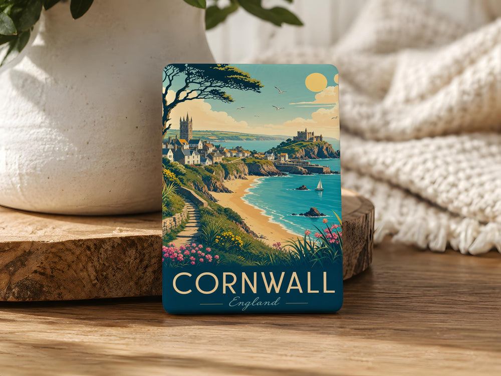 Cornwall Fridge Magnet, Cornwall Souvenir Magnet, Cornwall UK Travel Gift, Cornwall Vacation Keepsake, Cornwall Coastal Decor Magnet