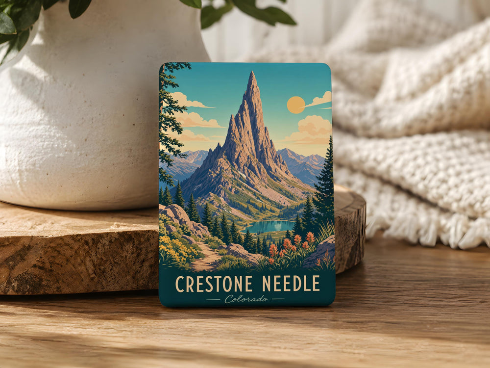 Crestone Needle Fridge Magnet, Colorado Mountain Peak Souvenir Magnet, Sangre de Cristo Range Landmark Magnet