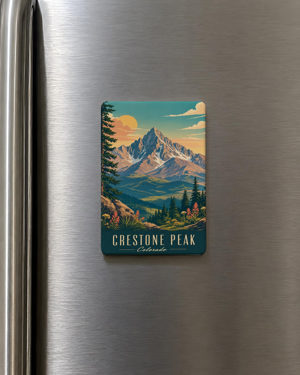 Crestone Peak Fridge Magnet, Colorado Mountain Souvenir Magnet, Sangre de Cristo Range Travel Keepsake Gift