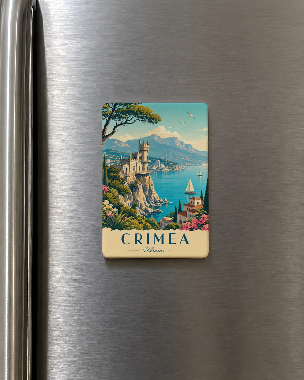Crimea Fridge Magnet, Crimea Souvenir Magnet, Crimean Peninsula Travel Gift, Crimea Landmark Keepsake Magnet, Ukraine Map Magnet