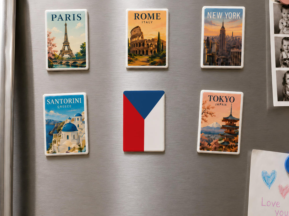 Czech Republic Flag Fridge Magnet, Czech Flag Magnet, Czechia Souvenir Magnet, Prague Travel Magnet, Czech Gift Magnet