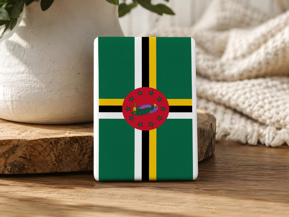 Dominica Flag Fridge Magnet, Caribbean Island Souvenir Magnet, Dominica National Flag Kitchen Decor, Travel Gift