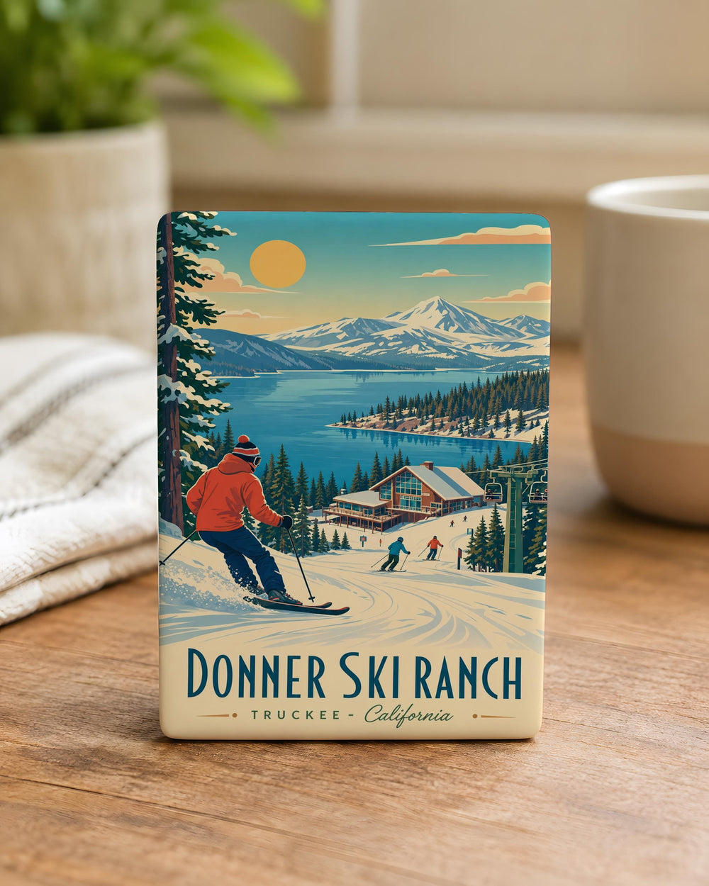 Donner Ski Ranch Fridge Magnet, California Ski Resort Souvenir Magnet, Tahoe Area Winter Sports Gift