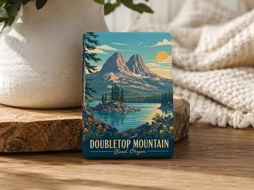 Doubletop Mountain Fridge Magnet, Doubletop Peak Wyoming Mountain Souvenir Magnet, Grand Teton National Park Travel Magnet