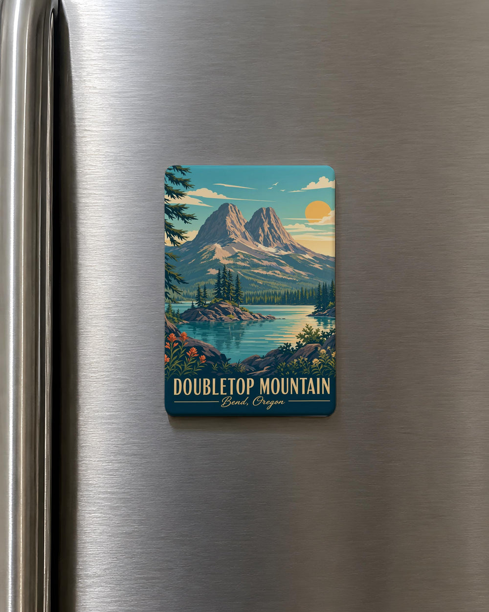 Doubletop Mountain Fridge Magnet, Doubletop Peak Wyoming Mountain Souvenir Magnet, Grand Teton National Park Travel Magnet