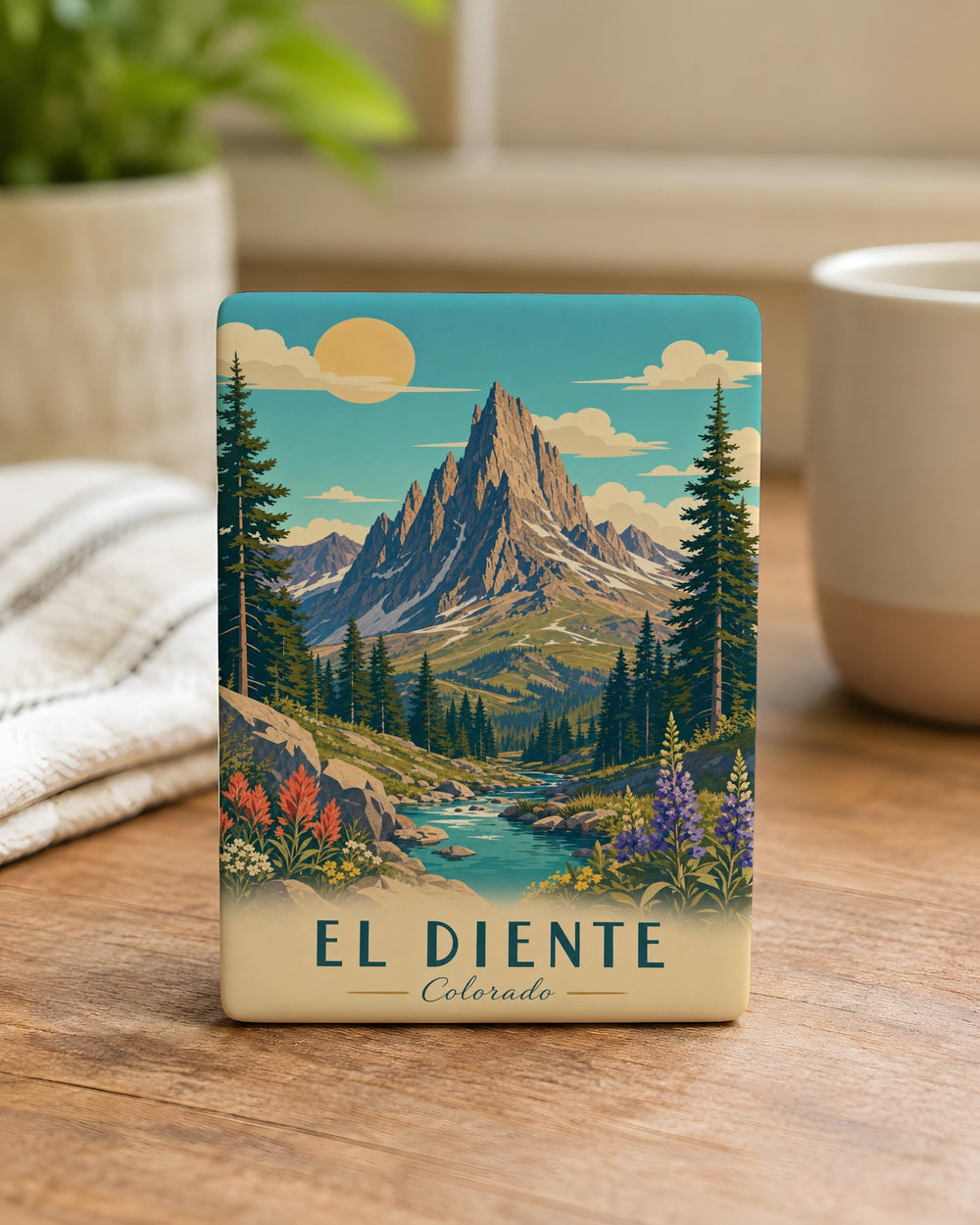 El Diente Mountain Fridge Magnet, Colorado Peak Souvenir Magnet, San Juan Mountains Hiking Climber Gift