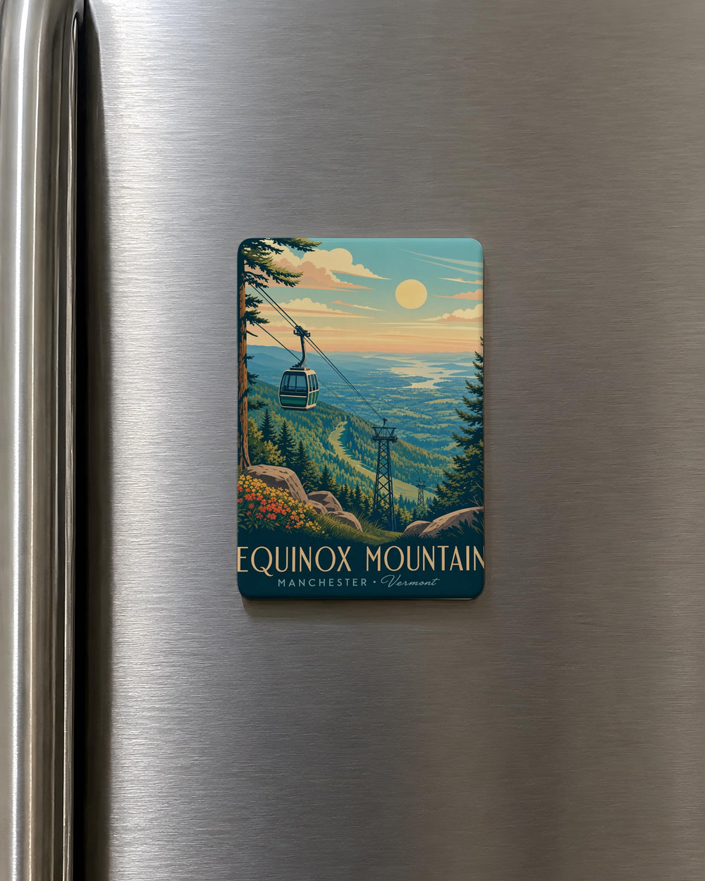 Equinox Mountain Fridge Magnet, Mountain Peak Landscape Souvenir Magnet, Vermont Green Mountains Travel Gift