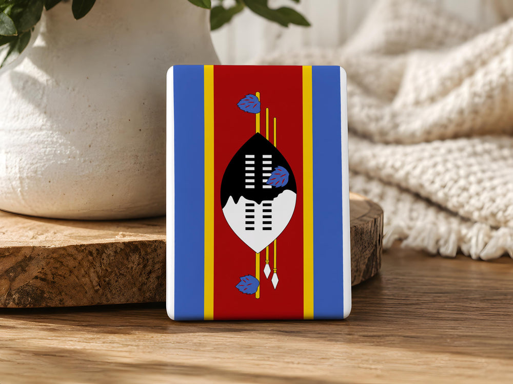 Eswatini Flag Fridge Magnet, Kingdom of Eswatini National Flag Magnet, Swaziland Souvenir Refrigerator Magnet