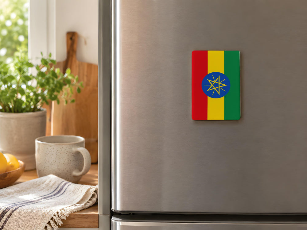 Ethiopia Flag Fridge Magnet, Ethiopian Flag Magnet, Ethiopia Souvenir Magnet, Ethiopian Pride Kitchen Magnet
