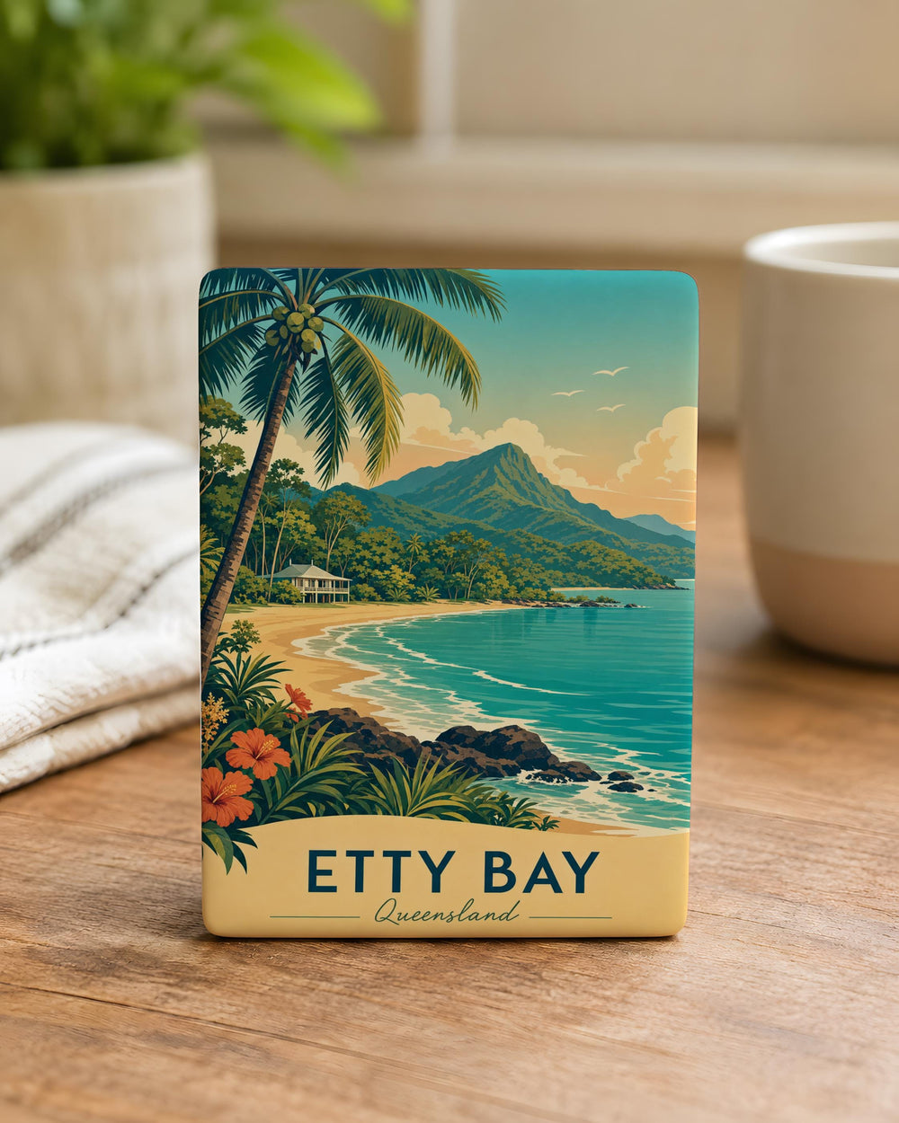 Etty Bay Fridge Magnet, Etty Bay Australia Souvenir Magnet, Coastal Beach Location Magnet, Travel Keepsake Magnet