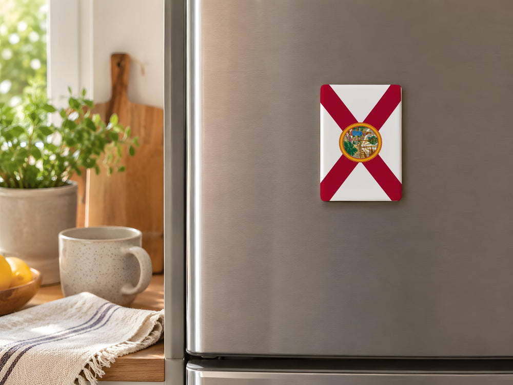 Florida State Flag Fridge Magnet, Florida Flag Magnet, Sunshine State Souvenir Magnet, Florida Gift, USA State Flag Magnet