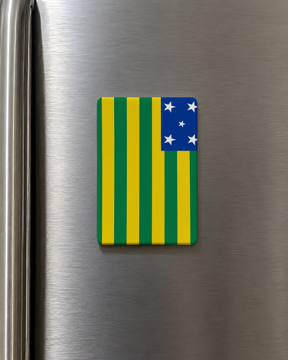 Goias State Flag Fridge Magnet, Brazil State Flag Magnet, Goias Flag Souvenir Magnet, Brazilian Flag Collection Magnet