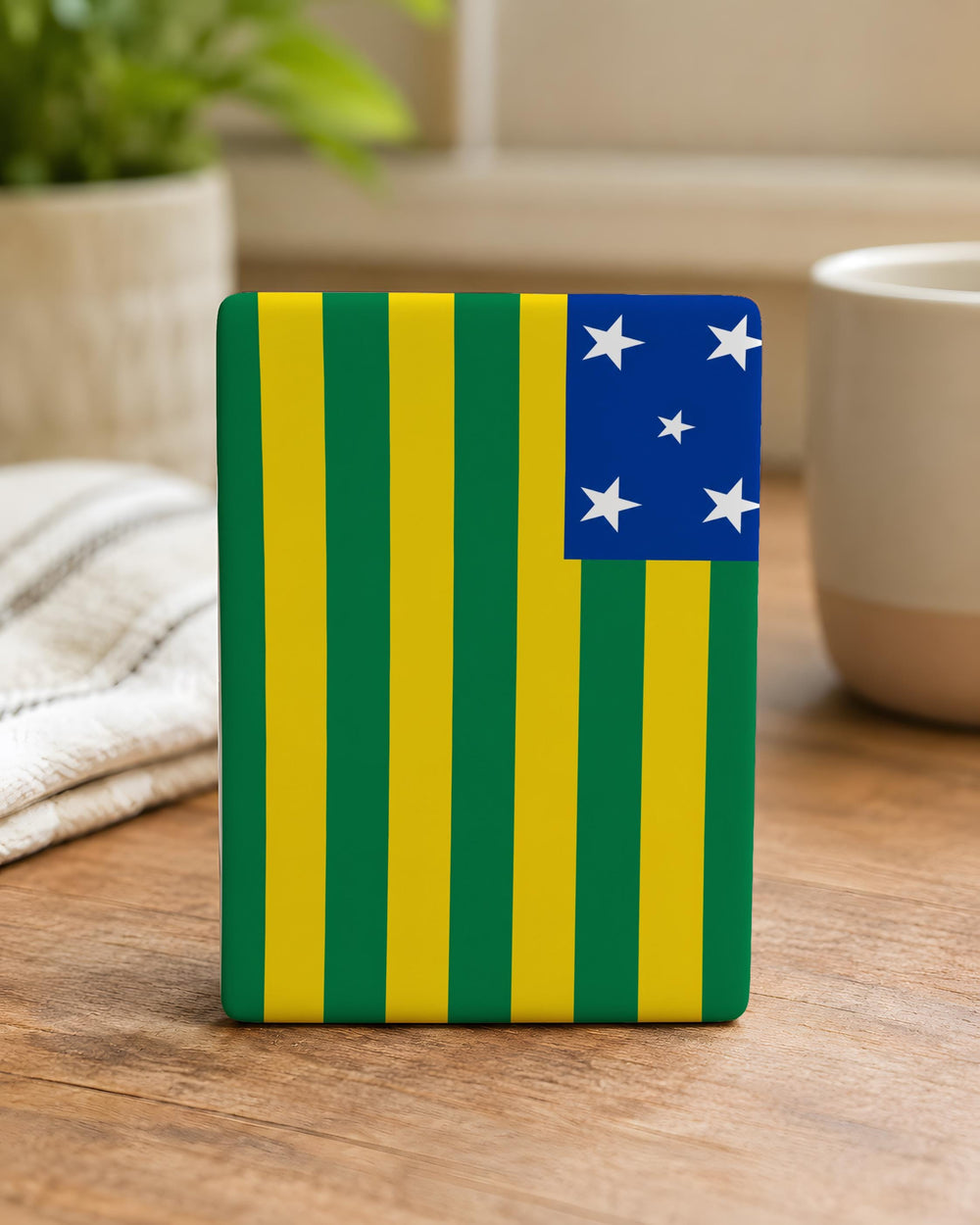 Goias State Flag Fridge Magnet, Brazil State Flag Magnet, Goias Flag Souvenir Magnet, Brazilian Flag Collection Magnet