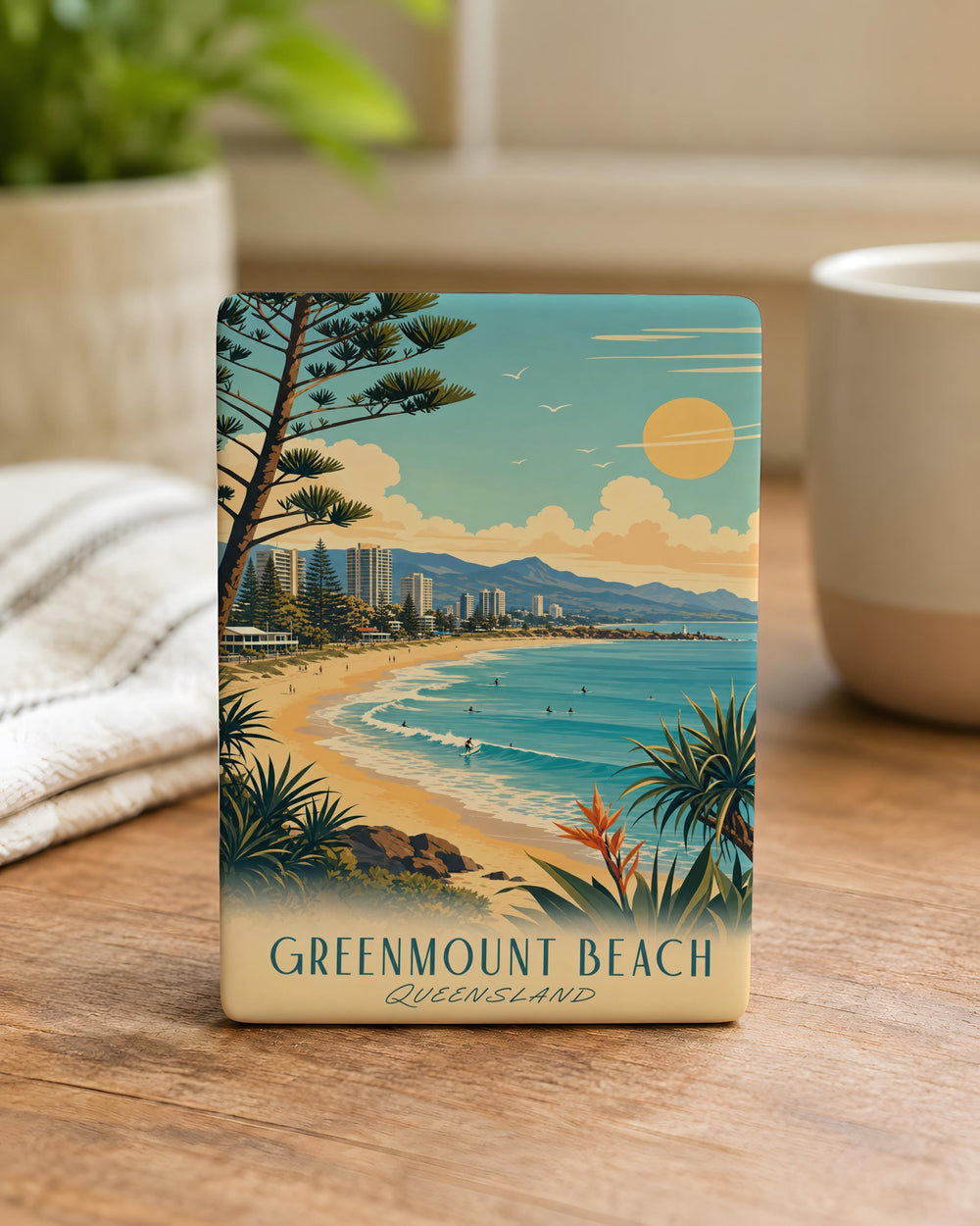 Greenmount Beach Fridge Magnet, Greenmount Beach Souvenir Magnet, Coastal Beach Destination Keepsake Magnet