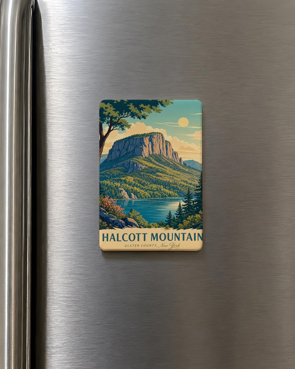 Halcott Mountain Fridge Magnet, Catskill Mountains Souvenir, New York Hiking Peak Keepsake Magnet