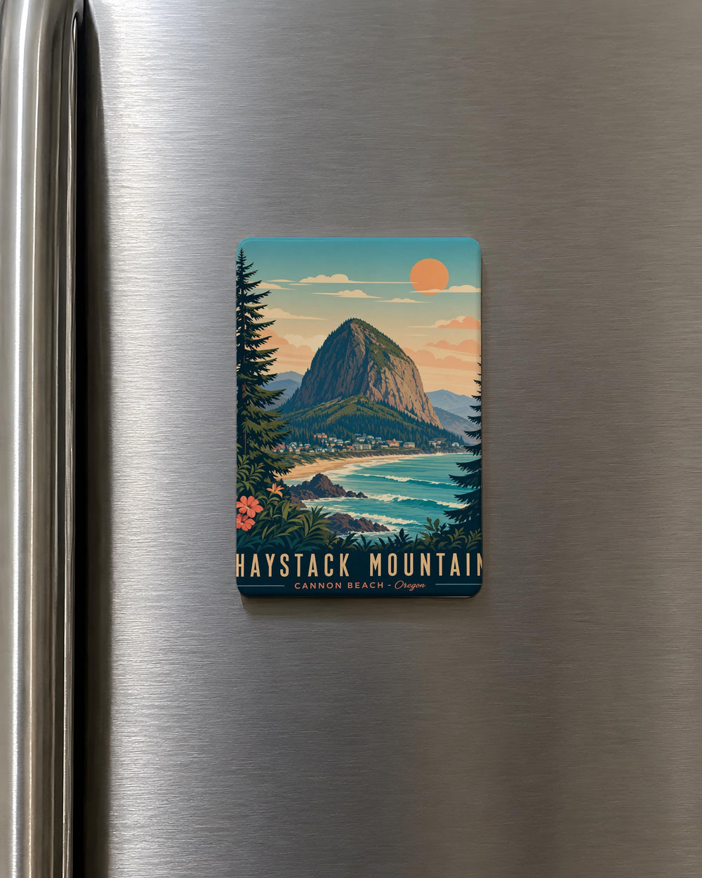 Haystack Mountain Fridge Magnet, Mountain Peak Landscape Souvenir Magnet, Hiking Nature Outdoors Refrigerator Magnet
