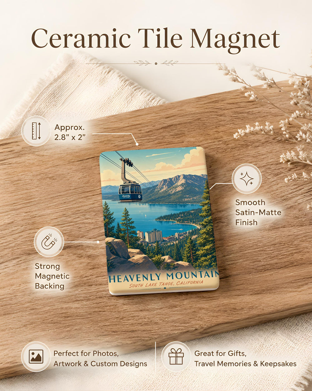 Heavenly Mountain Fridge Magnet, Majestic Mountain Peak Landscape Souvenir Magnet, Nature Scenery Refrigerator Magnet