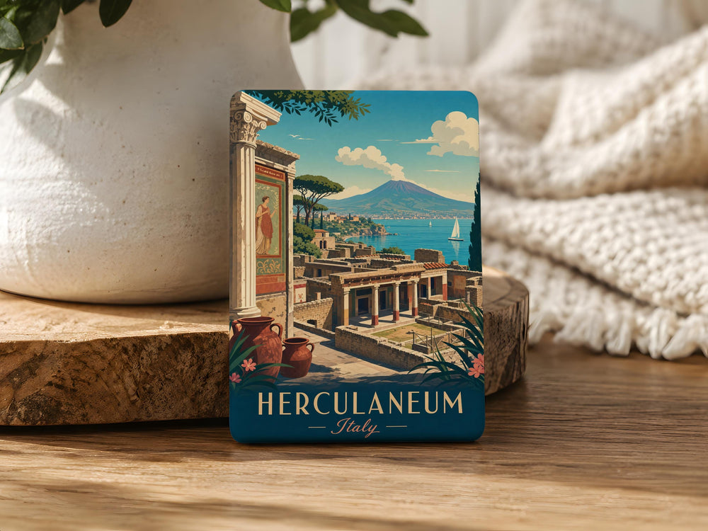 Herculaneum Fridge Magnet, Ancient Roman Ruins Souvenir, Archaeological Site Travel Keepsake Magnet