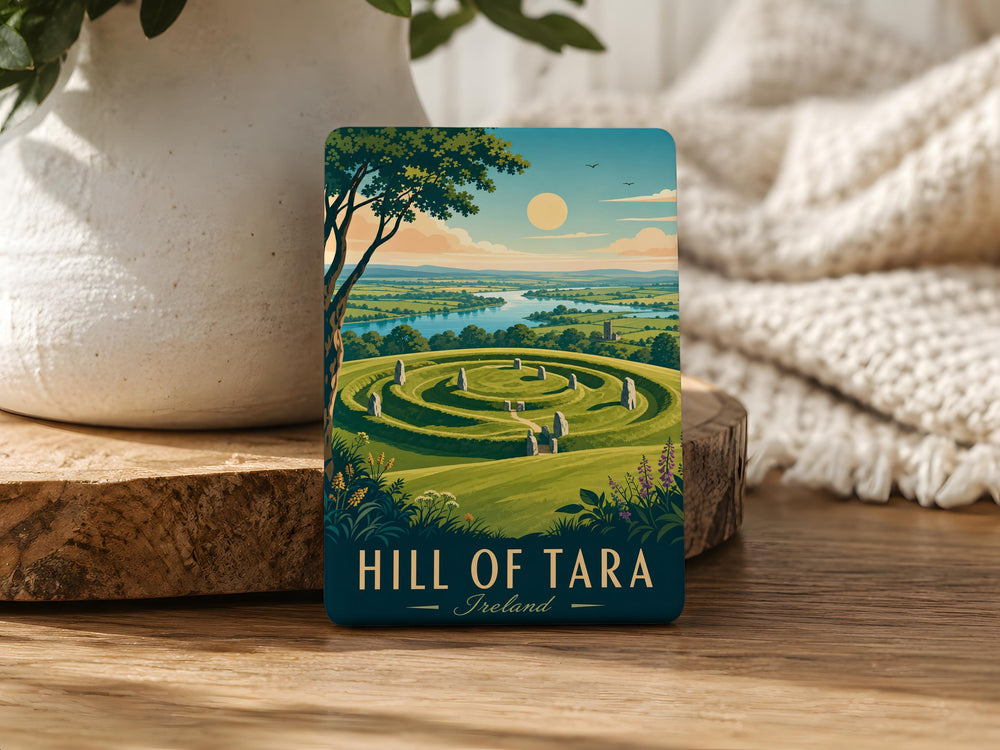 Hill of Tara Fridge Magnet, Ireland Ancient Sacred Site Souvenir, County Meath Celtic Heritage Landmark Magnet