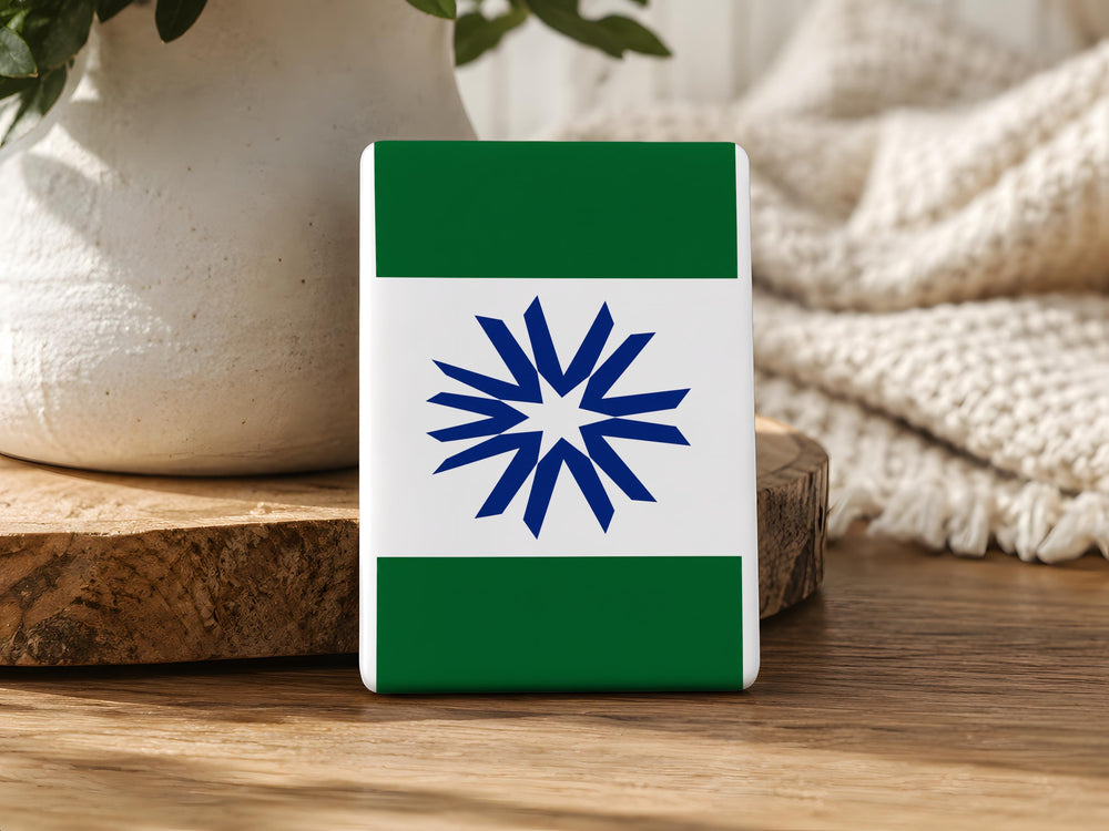 Hokkaido Prefecture Flag Fridge Magnet, Japan Regional Flag Magnet, Hokkaido Souvenir Refrigerator Magnet, Japan Travel Gift