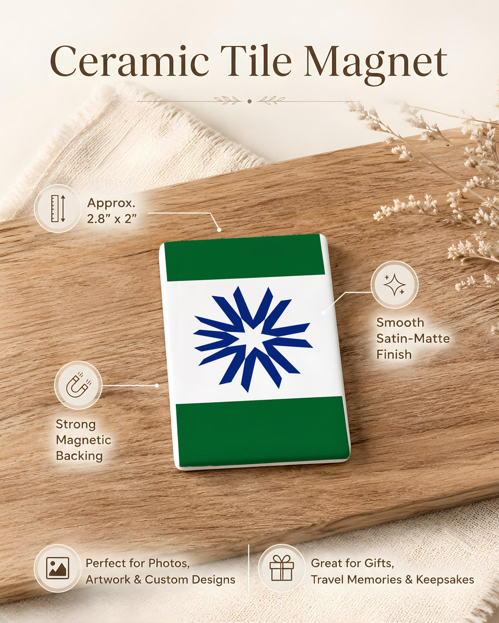 Hokkaido Prefecture Flag Fridge Magnet, Japan Regional Flag Magnet, Hokkaido Souvenir Refrigerator Magnet, Japan Travel Gift