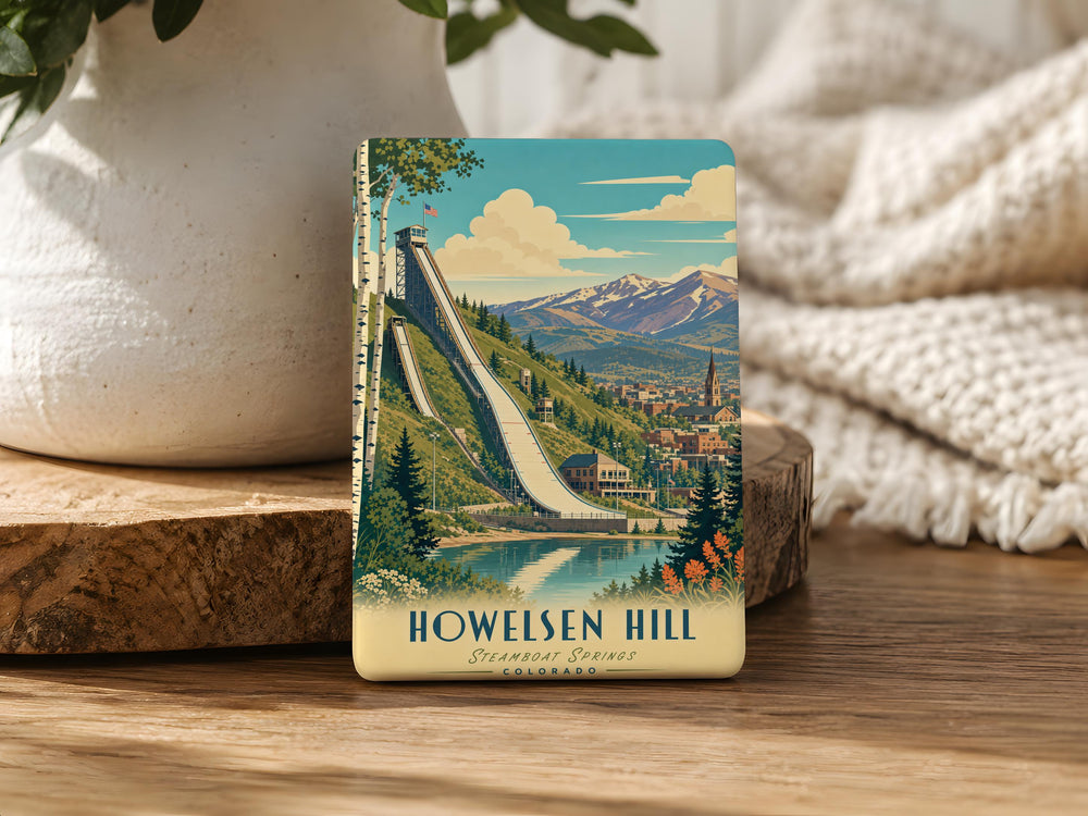 Howelsen Hill Ski Resort Fridge Magnet, Steamboat Springs Colorado Ski Hill Souvenir Magnet, Mountain Skiing Gift