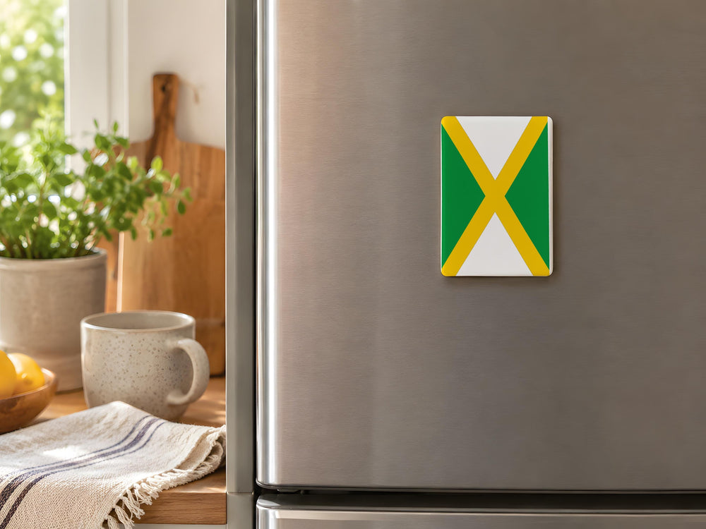 Jamaica Flag Fridge Magnet, Jamaica Souvenir Magnet, Caribbean Island Flag Magnet, Jamaican Pride Refrigerator Magnet