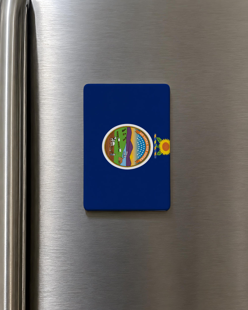Kansas State Flag Fridge Magnet, Kansas Flag Souvenir Magnet, Sunflower State Kitchen Refrigerator Magnet Gift