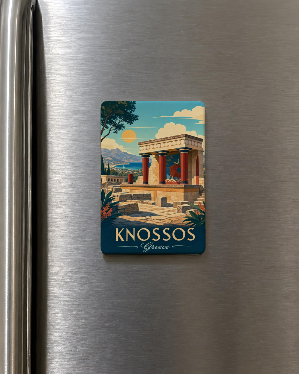 Knossos Palace Fridge Magnet, Ancient Minoan Crete Souvenir Magnet, Archaeological Site Travel Keepsake Magnet