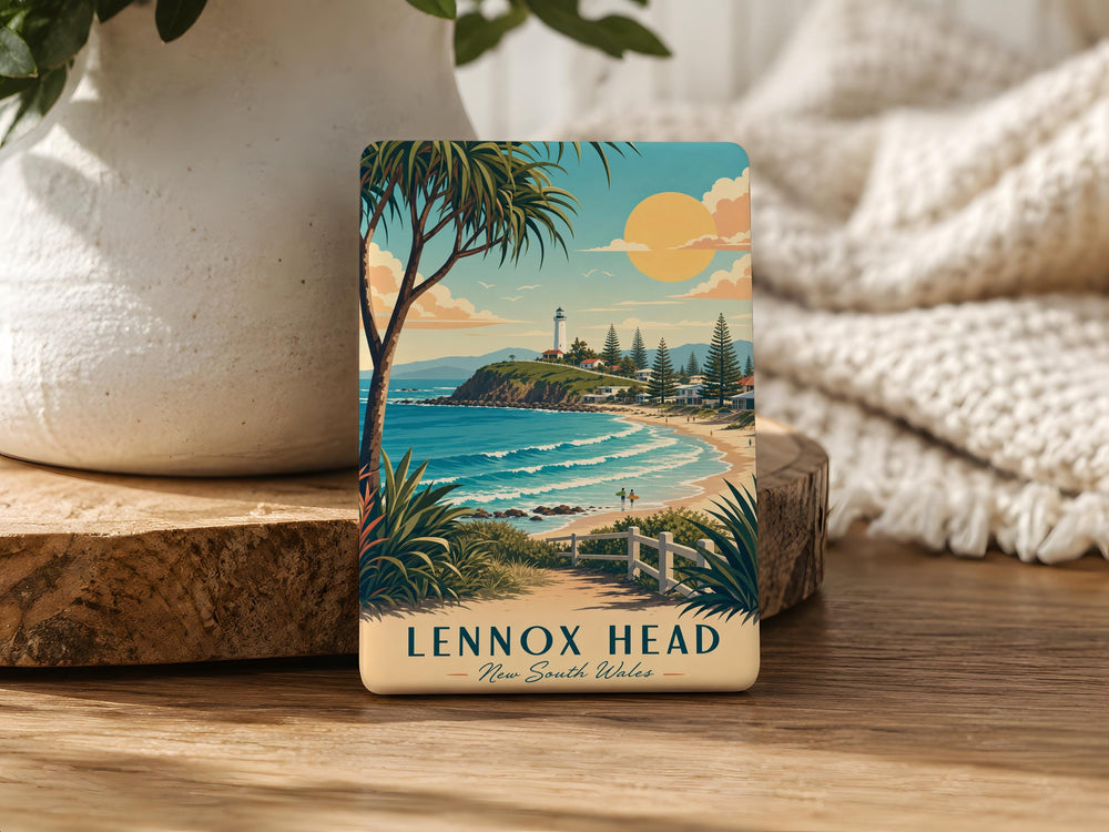Lennox Head Fridge Magnet, Lennox Head Australia Souvenir Magnet, Coastal Town Travel Keepsake Magnet