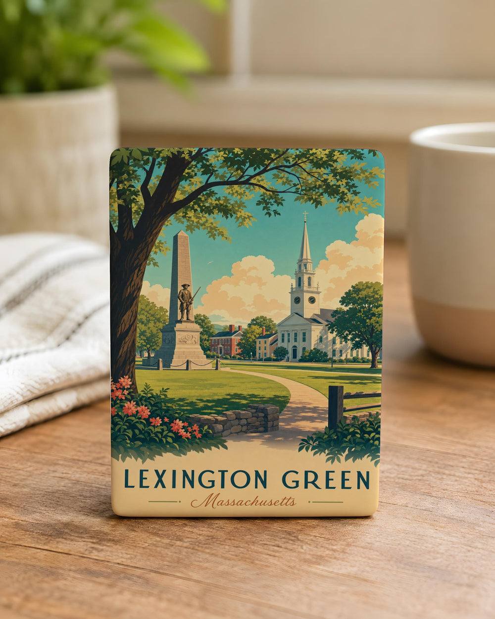 Lexington Green Fridge Magnet, Lexington MA Historic Battle Green Landmark Souvenir Magnet, Massachusetts Travel Gift