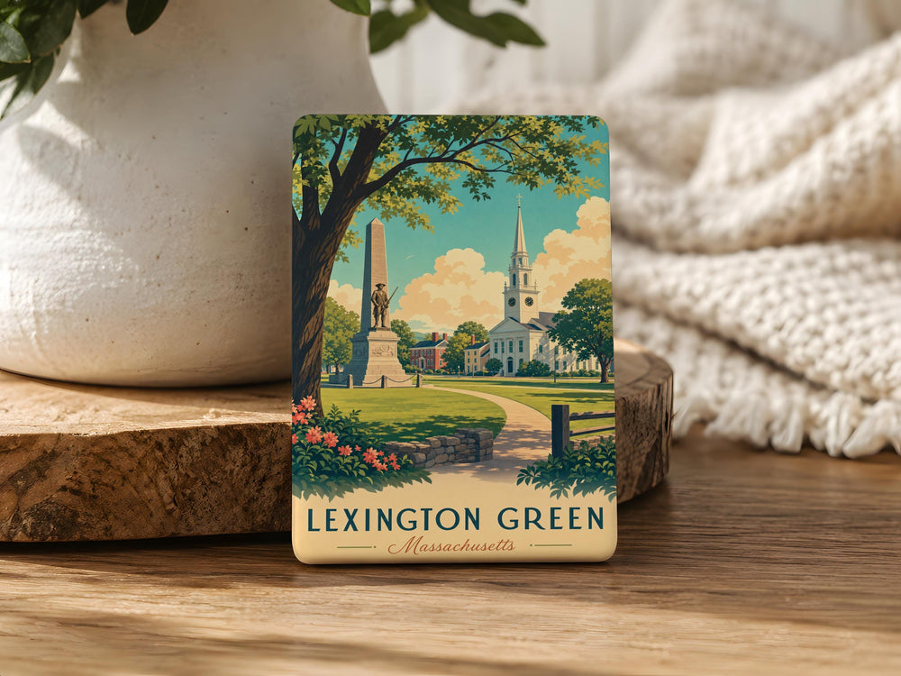 Lexington Green Fridge Magnet, Lexington MA Historic Battle Green Landmark Souvenir Magnet, Massachusetts Travel Gift