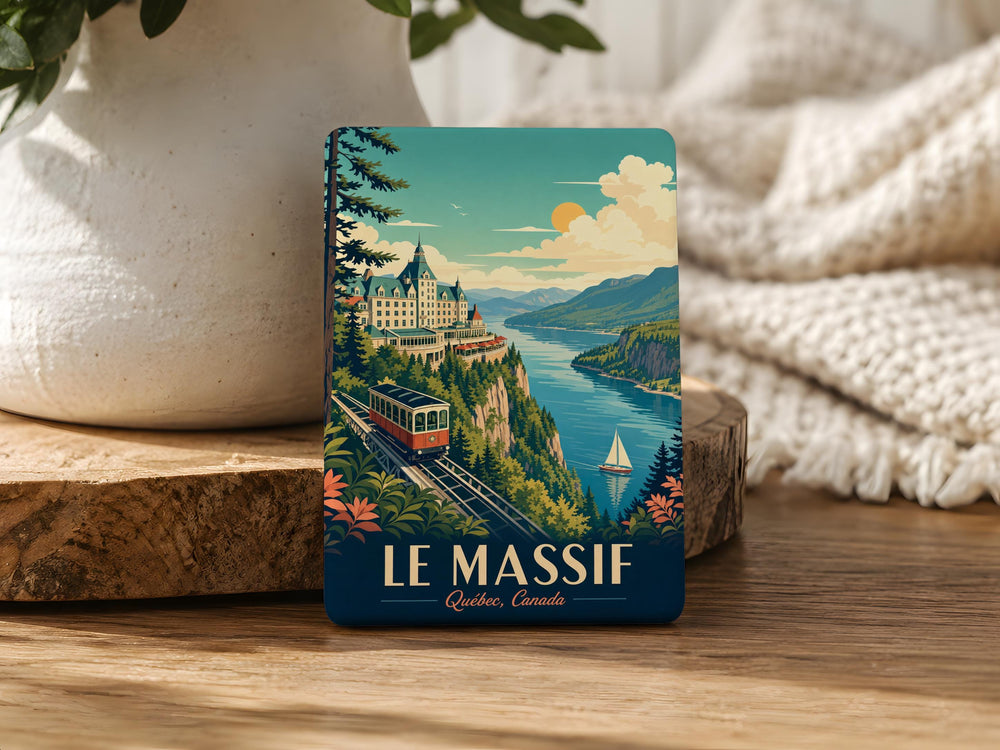 Le Massif Fridge Magnet, Mountain Ski Resort Souvenir Magnet, Quebec Canada Travel Keepsake Magnet