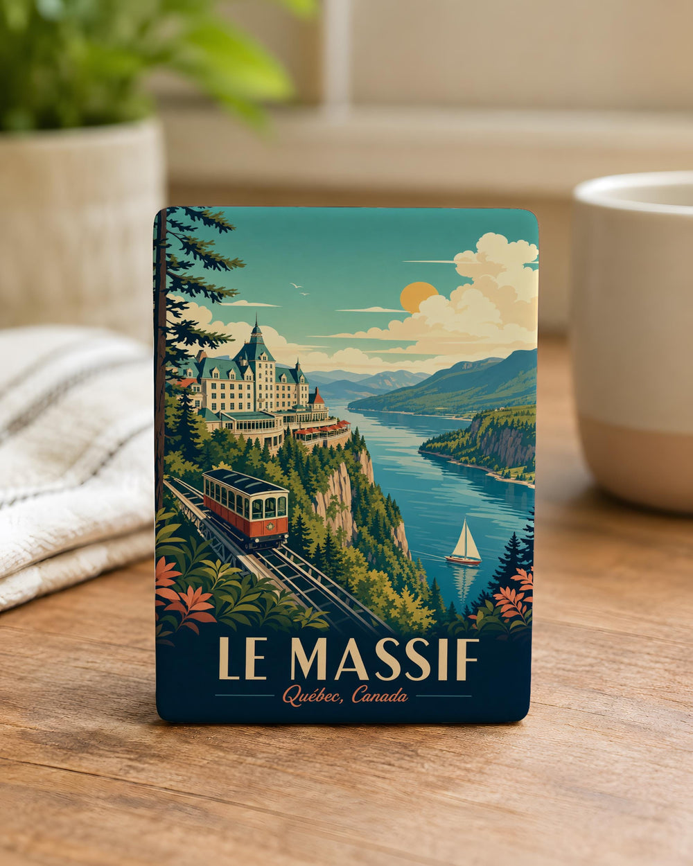 Le Massif Fridge Magnet, Mountain Ski Resort Souvenir Magnet, Quebec Canada Travel Keepsake Magnet