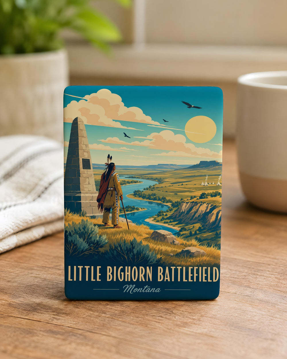 Little Bighorn Battlefield Fridge Magnet, Battle of Little Bighorn National Monument Souvenir, Montana Historic Site Magnet