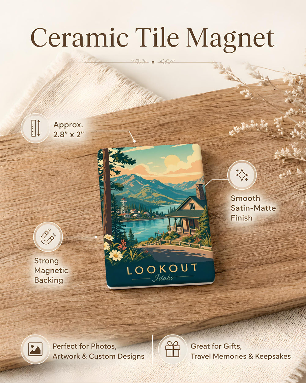 Lookout Idaho Fridge Magnet, Lookout Pass Idaho Souvenir Magnet, Idaho Mountain Pass Travel Keepsake Magnet