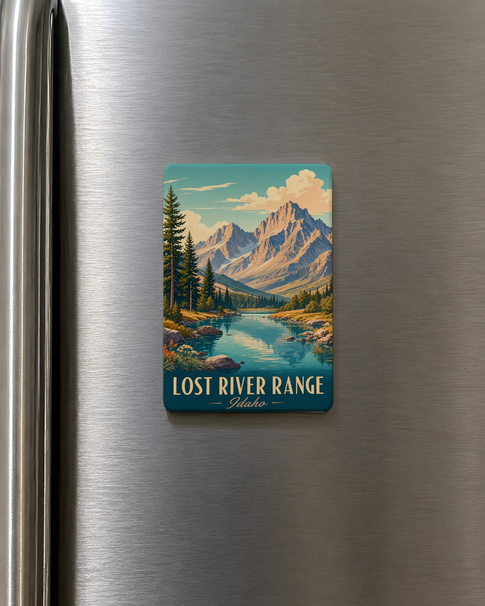Lost River Range Fridge Magnet, Idaho Mountain Range Souvenir Magnet, Outdoor Adventure Travel Gift, Hiking Camping Keepsake Magnet