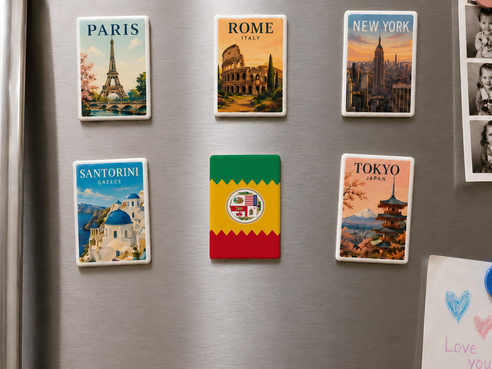 Los Angeles Flag Fridge Magnet, LA City Flag Souvenir Magnet, California Travel Gift, Los Angeles Decor Magnet
