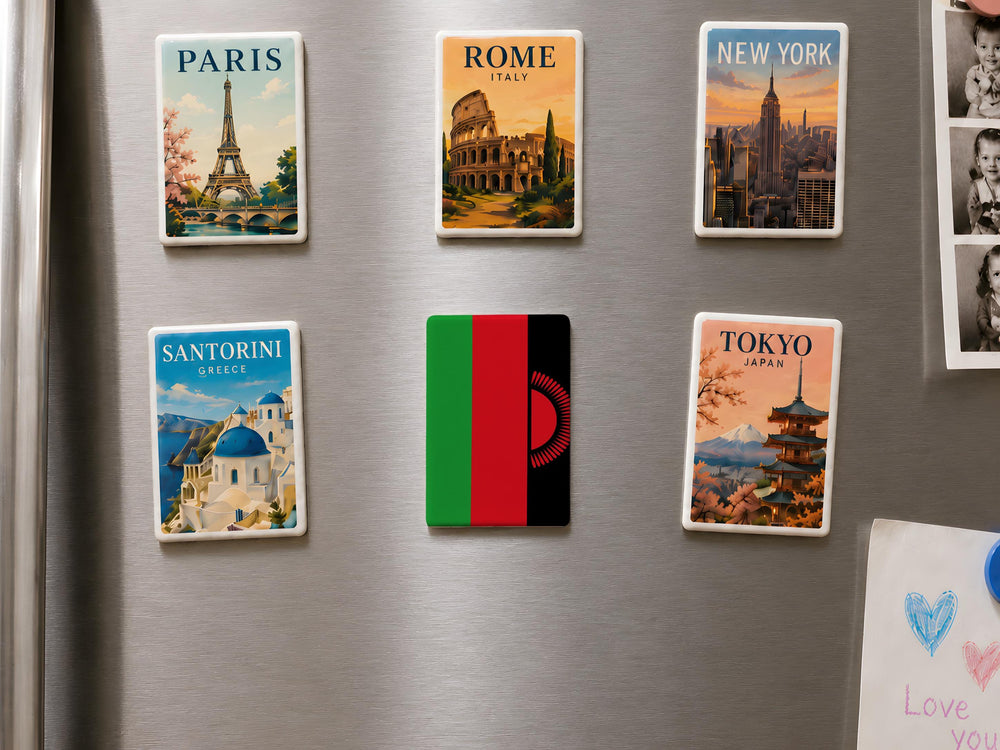 Malawi Flag Fridge Magnet, Malawi National Flag Magnet, Malawi Souvenir Magnet, Malawi Travel Gift, Country Flag Magnet