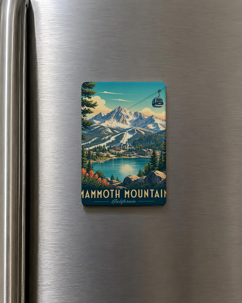 Mammoth Mountain Fridge Magnet, Mammoth Lakes California Souvenir Magnet, Sierra Nevada Ski Resort Travel Gift
