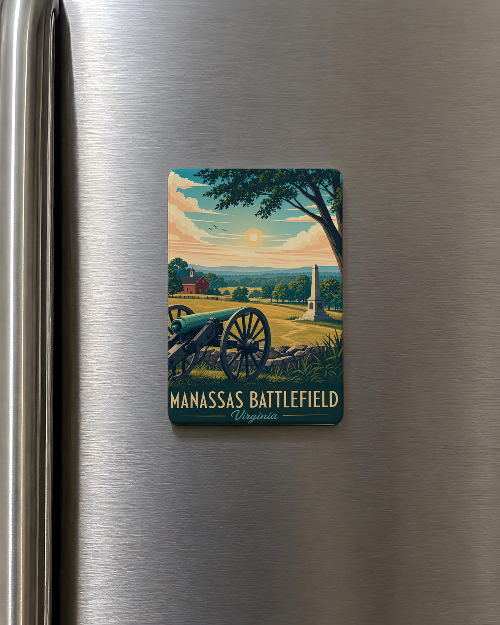 Manassas Battlefield Fridge Magnet, Manassas National Battlefield Park Souvenir, Civil War Battlefield Landmark Magnet