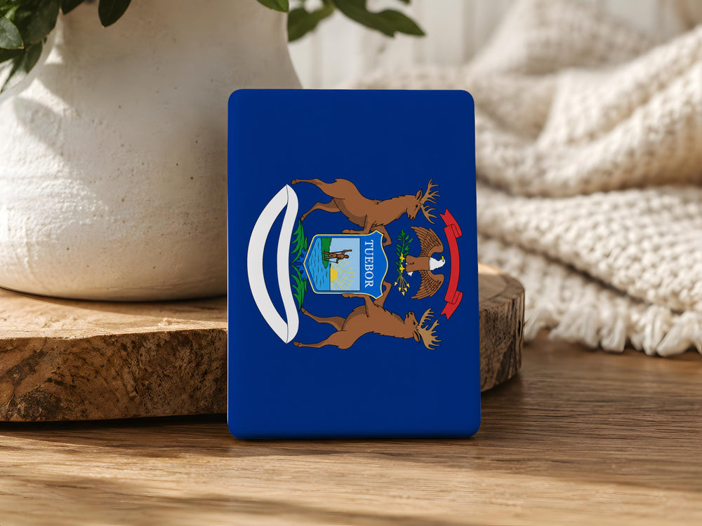 Michigan State Flag Fridge Magnet, Michigan Flag Magnet, Great Lakes State Souvenir Magnet, Michigan Gift, USA State Flag Magnet