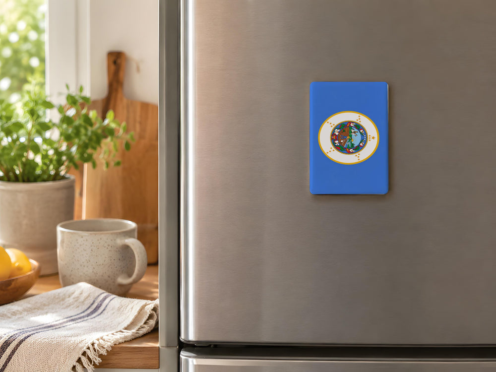 Minnesota State Flag Fridge Magnet, Minnesota Flag Magnet, State Flag Refrigerator Magnet, Minnesota Souvenir Magnet